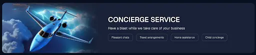 “Concierge Service exclusivo para clientes” “Servicio de conserjería con asistencia en viajes, hogar y negocios”