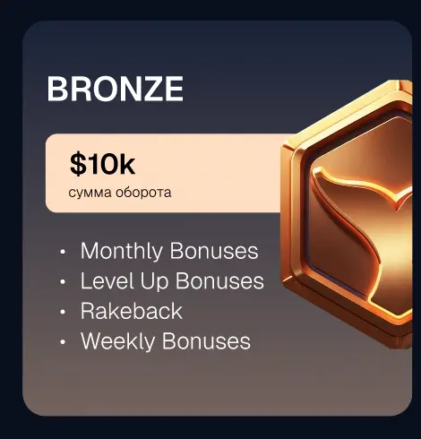 Nivel Bronze Whalebet: requisitos y recompensas Tarjeta nivel Bronze con bonos mensuales y semanales