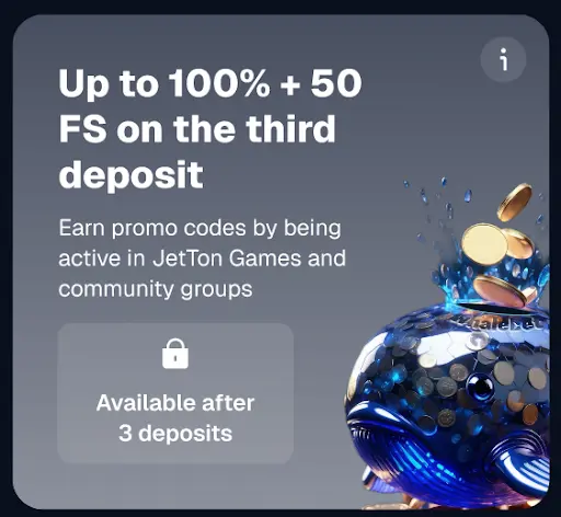 Bono del 100% más 50 giros gratis en el tercer depósito